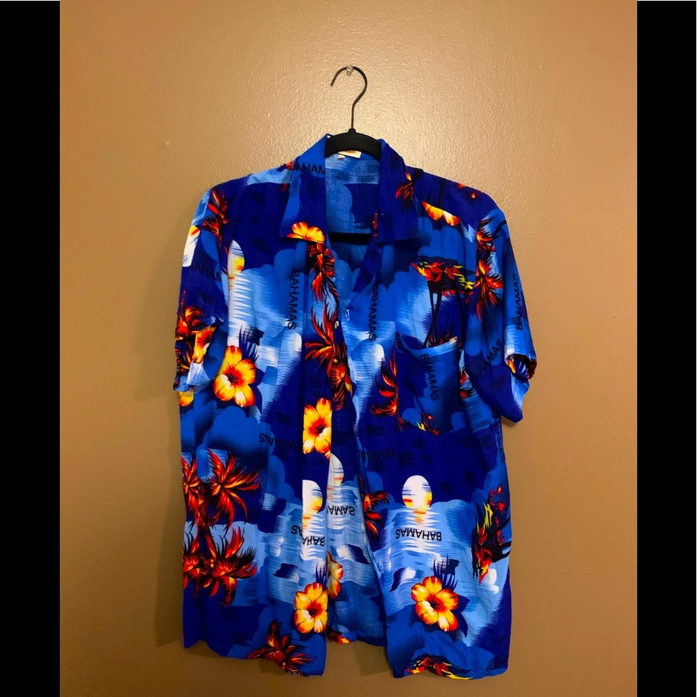 Mens beachy vibes button down shirt